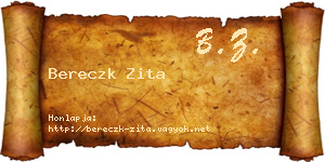 Bereczk Zita névjegykártya