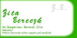 zita bereczk business card